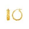 Shiny Braided Hoop Earrings in 14k Yellow Gold