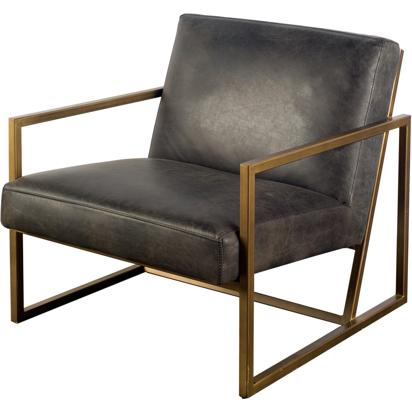 Black Leather Seat Accent Chair Gold Metal Frame Hello Luxury Life