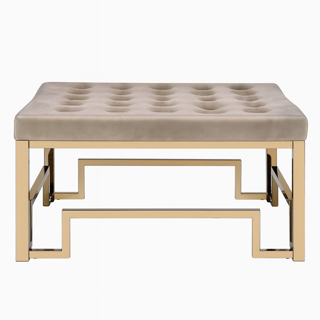 Champagne and Gold Ottoman