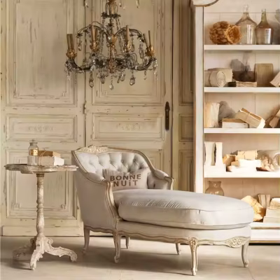 Bonne Nuit French Carved Chaise